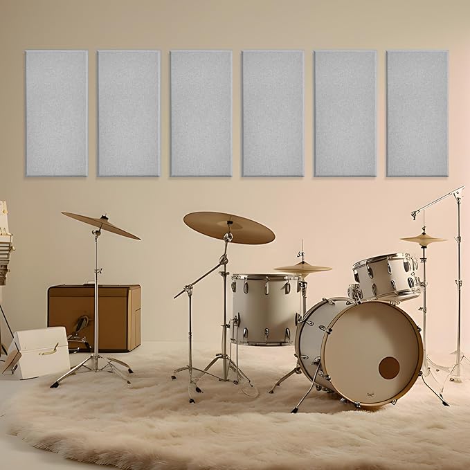 6 PCS Acoustic Panels, Large Soundproof Wall Panels, Professional Fiberglass by Lakexus