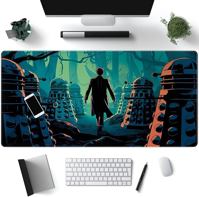 Mechanical Cattle Adventure Anime Desk Pad Mat Game Playmat Black Mousepad by Mechanical+Cattle