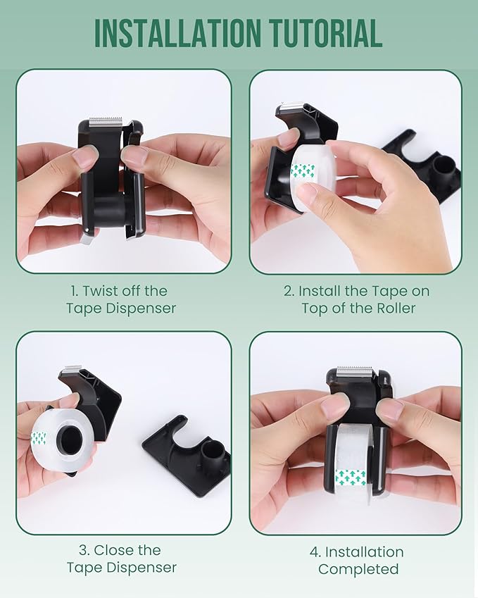 Lichamp 10 Pack Office Desktop Tape Dispenser Includes 10 Rolls of 1 Inch Core - Image 5