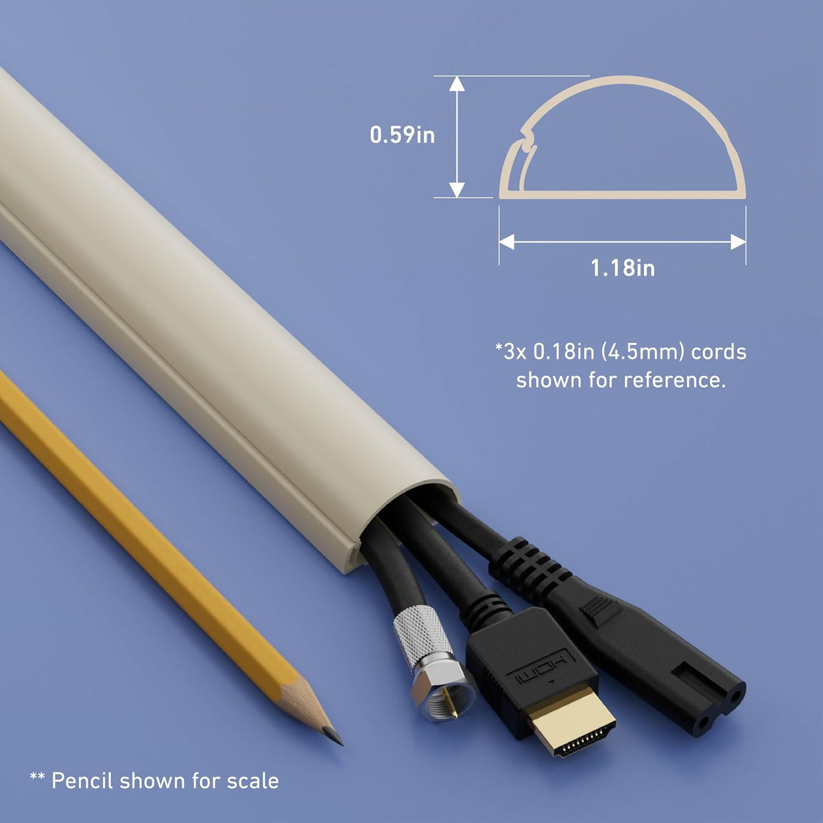 D-Line 157in Cord Cover Kit, Self-Adhesive Wire Hiders, Paintable Cable Racew...
