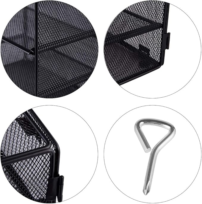 EASEPRES 5 Slot Mesh Desk Organizer Tray, File Paper Letter Folder Holder - Image 4