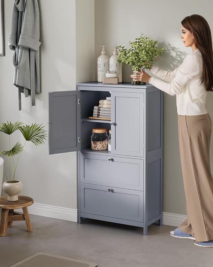 VASAGLE Floor Storage Cabinet, Freestanding Storage Unit - Image 2