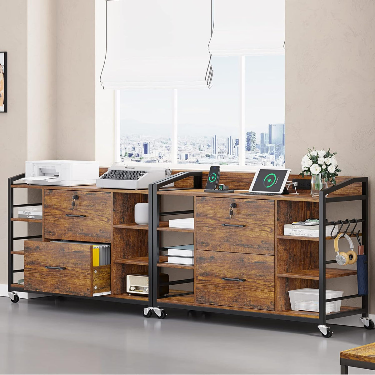 sedeta 44" file cabinet with lock, filing cabinet, view 9