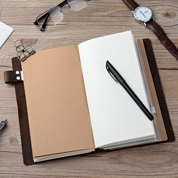 newestor Refillable Leather Journal Travelers Notebook - Image 5