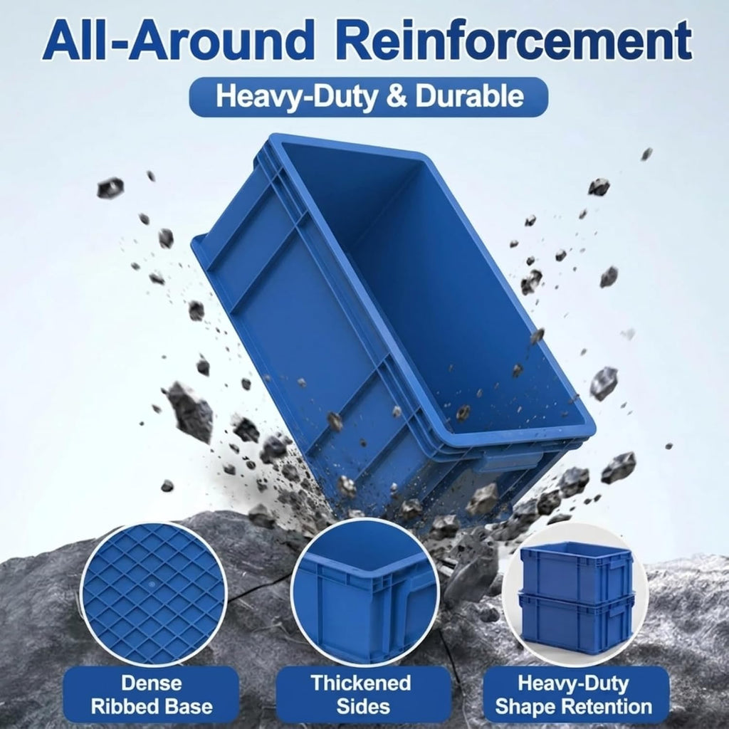 heavy duty part bins, stackable tool storage bin shown in use
