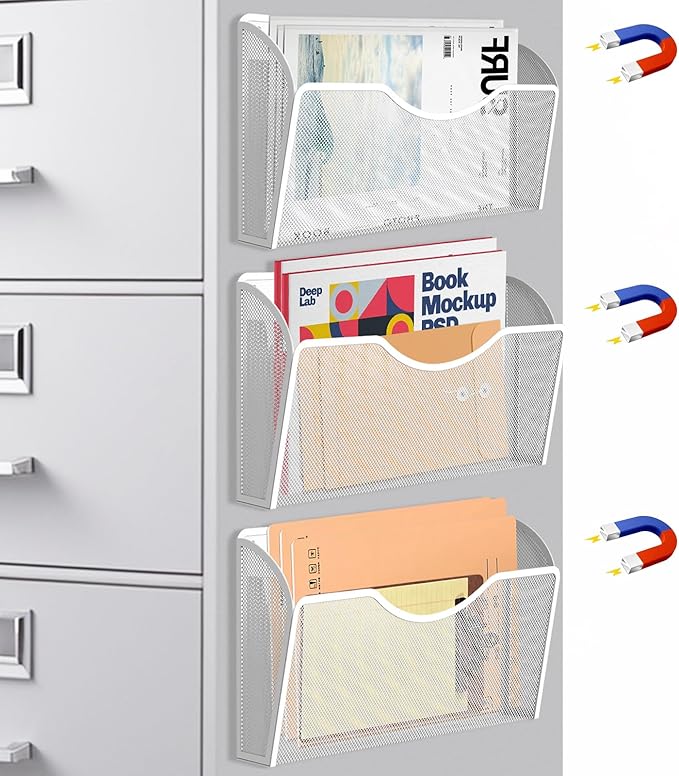 3 Pcs Magnetic File Holder for File Cabinets, Folder Holder Organizer- No - Image 9