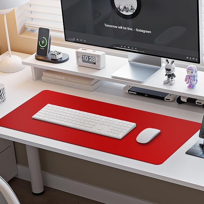 Boutilon Leather Desk Pad Protector, Non-Slip Mouse Pad, Laptop Desk Pad - Image 6