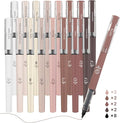 FUNFULL 16pcs Quick Dry Coffee Ink Rollerball Pens, 0.5mm Fine Point Colored by FUNFULL