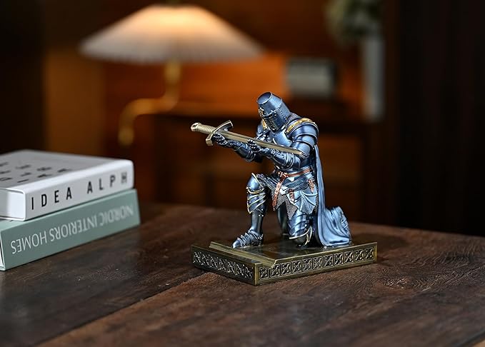 NCQIXIAO Medieval Templar Vanguard Officer Knight Pen Holder Pen Stand Desk - Image 7