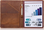 Jack&Chris Leather Portfolio, A4 Document Folder Legal Pad Padfolio,