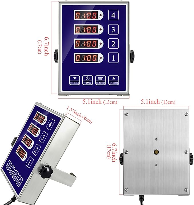 Precision Kitchen Timers for Cooking – 4 Channel Commercial Kitchen Timer - Image 8
