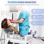Mobile Medical Trolley Cart Portable 3-Tier Professional Cart 220 Lbs Load - Image 3