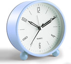 Analog Alarm Clock, 4 inch Super Silent Non Ticking Small Clock by JALL