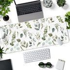 Green Mouse Pad Boho Desk Mat, Speckled Textured Greens Cool Aesthetical Mouse - Image 2
