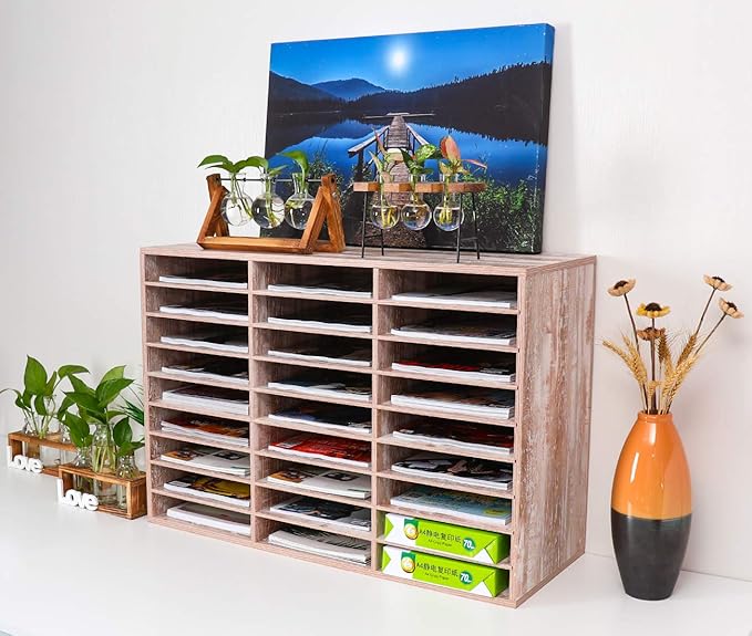 PAG Mail Sorter, Wood Literature Organizer, Student Mailbox - Image 5