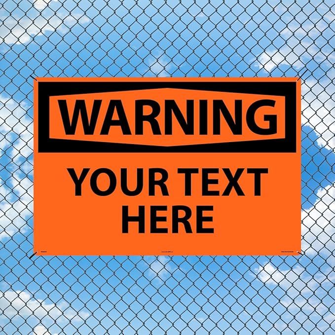 Custom OSHA Style Warning Sign 24" x 36" Aluminum Sign, Customizable "Your Text - Image 3