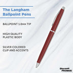 DISCOUNT PROMOS Langham Ballpoint Pens Set of 10, Bulk Pack - Image 3