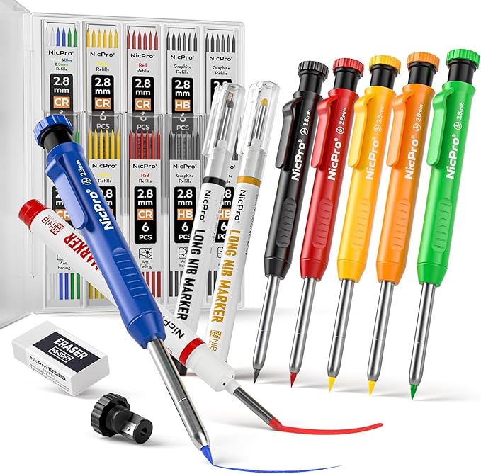 Nicpro 6 Pack CP1000 Carpenter Pencils by Nicpro