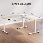 FLEXISPOT L Shaped Standing Desk, 63 x 55 Inch Electric Height Adjustable - Image 3