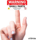 500pcs Small Parts Warning Stickers 1" x 2" | Not for Children Safety Warning Labels for Shipping