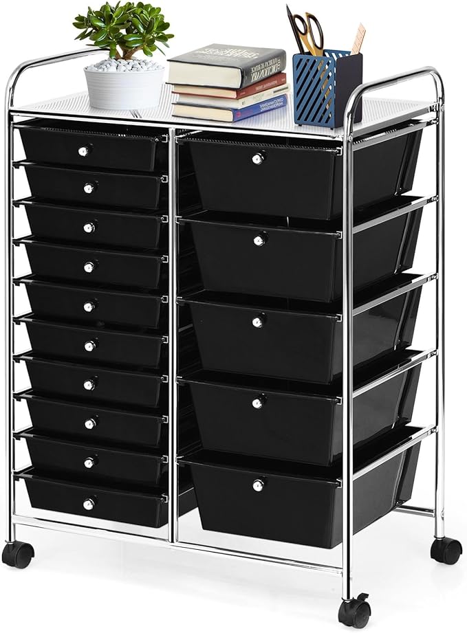 GLACER 15 Drawers Rolling Cart, Storage Cart by GLACERGrowupinhappiness