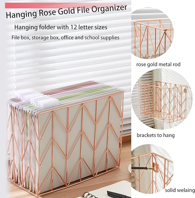 Fei Bi Hanging rose gold file organizer - Image 6