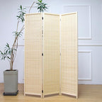 Furnnylane 3 Panel Room Divider and Folding Panel Screen, Bamboo Panel Divider - Image 2