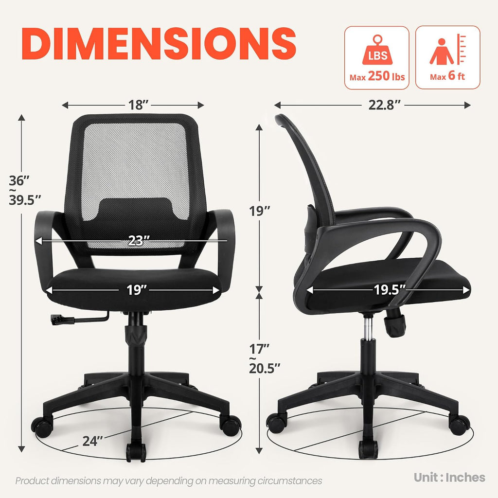 neo chair home office desk chair ergonomic mesh shown in use
