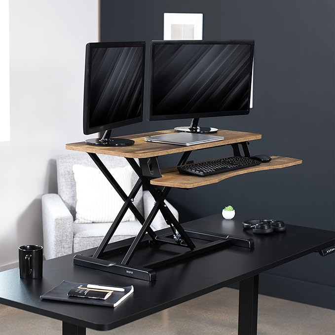 VIVO 36 inch Desk Converter, K Series, Height Adjustable Sit to Stand Riser - Image 8