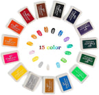 Lsushine Craft Ink Pad Stamps Partner DIY Color, 15 Color Craft Ink Pad - Image 2