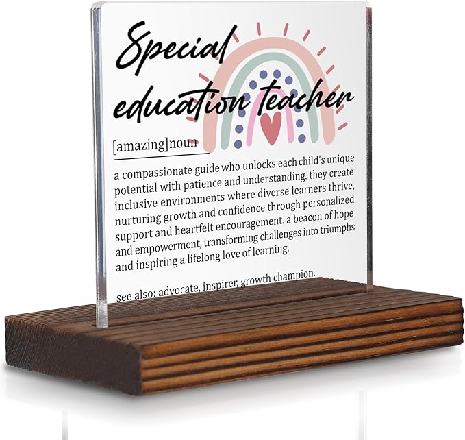 Special Education Teacher Gifts, Thank You Desk Sign by Pariveca