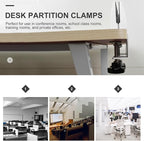 TEHAUX 2pcs Desk Partition Clip Hole Desktop Mount Clamp on Desk Accessories - Image 9