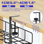 Under Desk Cable Management Tray, 31.5'' No Drill Steel Cable Tray Organizers - Image 4