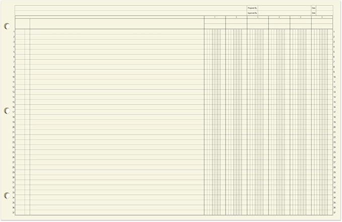 BookFactory Ledger Pad/Large 6 Column Accounting Ledger Columnar Pads - Image 2