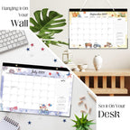 GuassLee Large Desk Calendar 2026-2027, 19 Months, 17" x 11.5" | Jun 2026-Dec 2027 Desktop/Wall Calendar, Monthly Planner with Watercolor Design for Office School Home Organizing