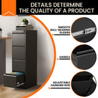 4 drawer file cabinet with lock,vertical filing storage, front angle view