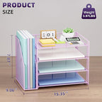 Marbrasse Desk Organizer and Accessories，4-Tier Paper Letter Tray Organizer - Image 3