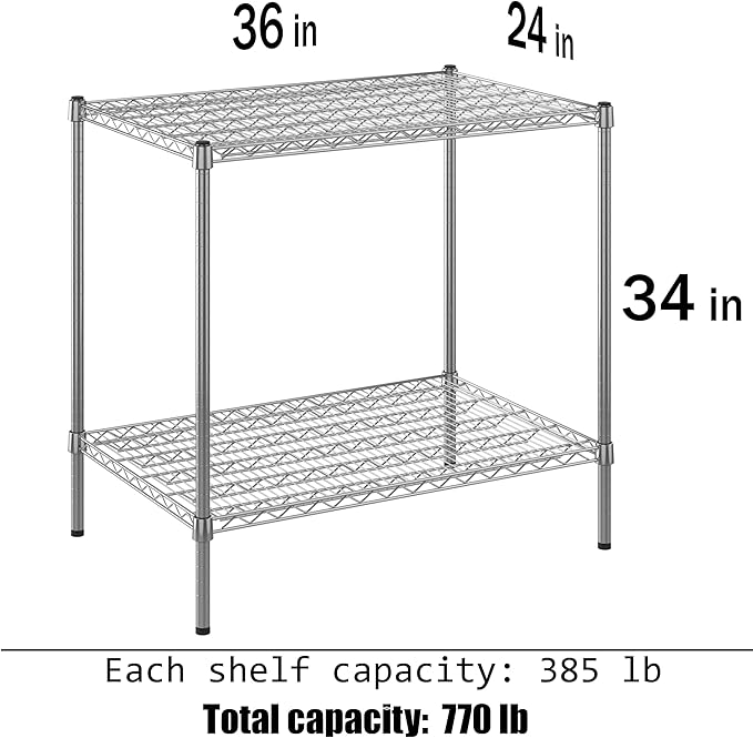 Regal Altair 24" Deep x 36" Wide x 34" Height Wire Shelving Kit | 2-Tier | NSF - Image 3
