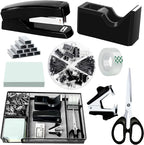 Black Office Desk Accessories, Desk Drawer Organizer, Stapler and Tape by Unknown