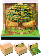 3D Time Piece Calendar, 2027 Desk Calendar With LED Light, 3d Tree Memo Pad Creative Desk Calendar, Christmas Gift for Colleague Friend, Desktop Decoration (Osmanthus Tree)