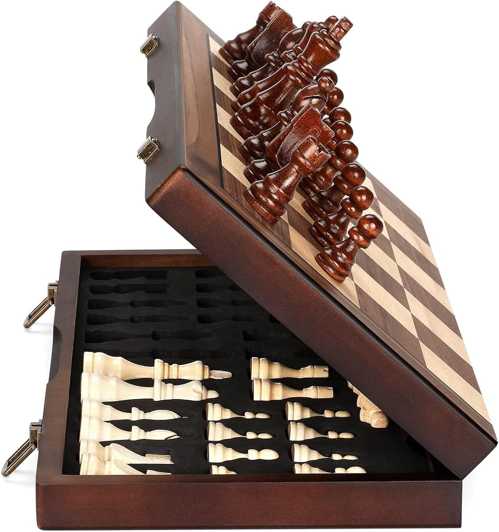 Magnetic Wooden Chess Set for Adults Kids 15'' Chess Board