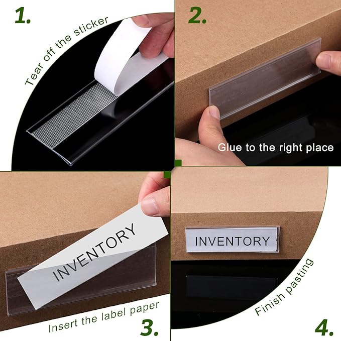 72 Pieces Clear Plastic Adhesive Shelf Tag & Price Label Holders - Image 5