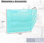EASEPRES 3 Pocket Mesh Hanging Wall File Organizer, Wall Mounted Mail Paper - Image 2