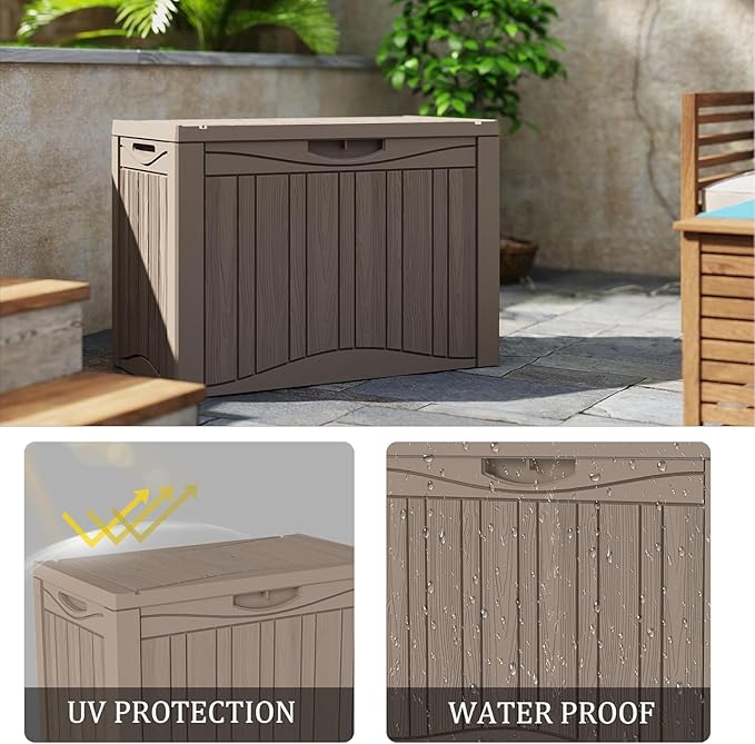 TARKARI 45 Gallon Lockable Resin Deck Box, Waterproof & UV-Resistant Outdoor - Image 7