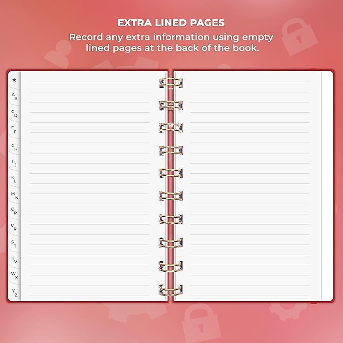 Clever Fox Password Book Spiral – Mini Internet Address & Password Organizer - Image 6