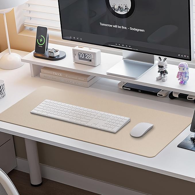 Boutilon Leather Desk Pad Protector, Non-Slip Mouse Pad, Laptop Desk Pad - Image 6