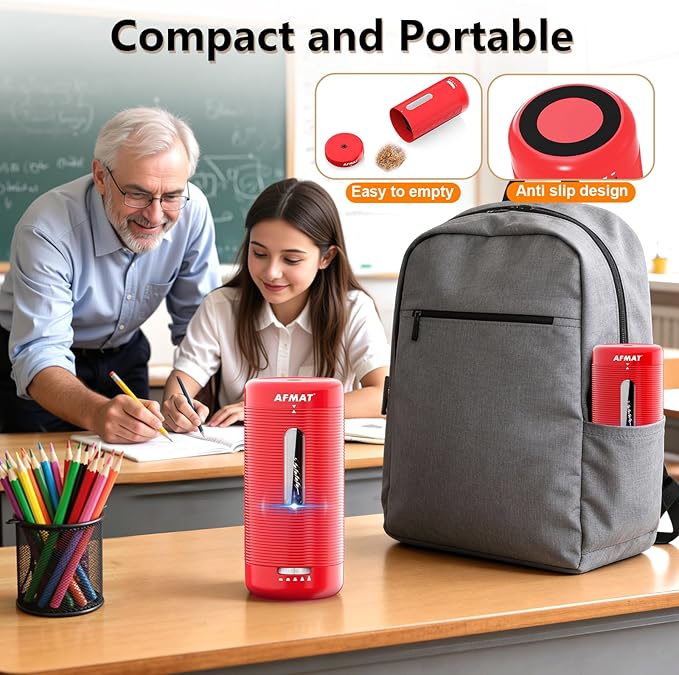 AFMAT Electric Pencil Sharpener, Fully Automatic Pencil Sharpener, Auto in & Out - Image 8