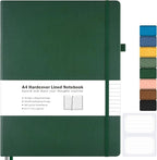 College Ruled Notebook, A4 Hardcover Leather Notebook by MALEDEN