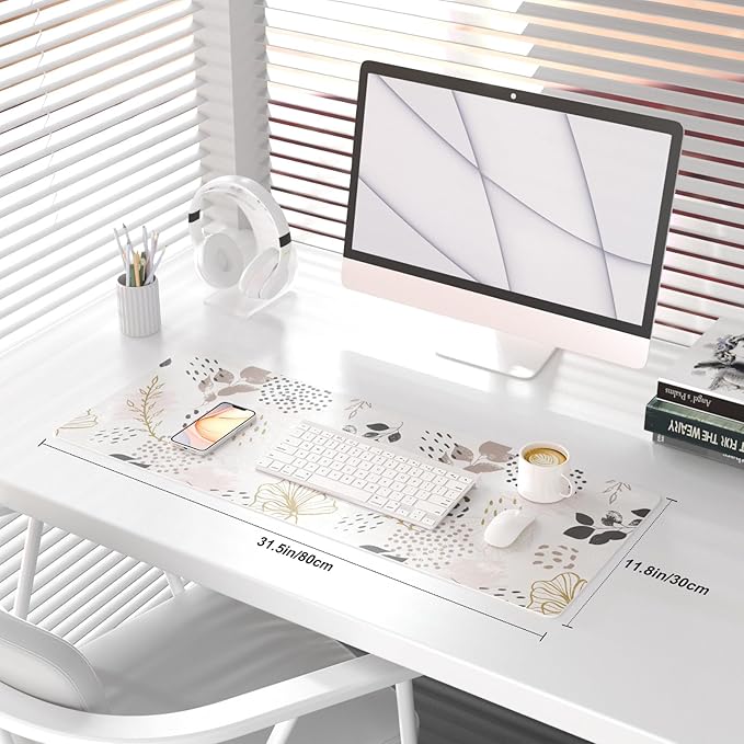 QIYI Large Mouse Pad for Desk, Cute Desk Mat for Desktop, Women Girls Office - Image 2