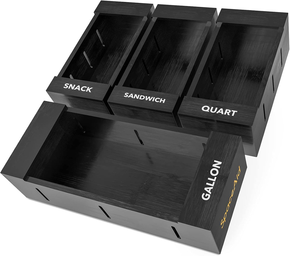 SpaceAid Bag Storage Organizer for Kitchen Drawer, Bamboo Organizer, Compatib...